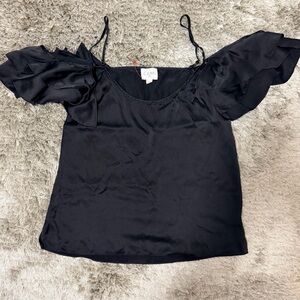 Cami NYC Black Ruffle Sleeve Camisole